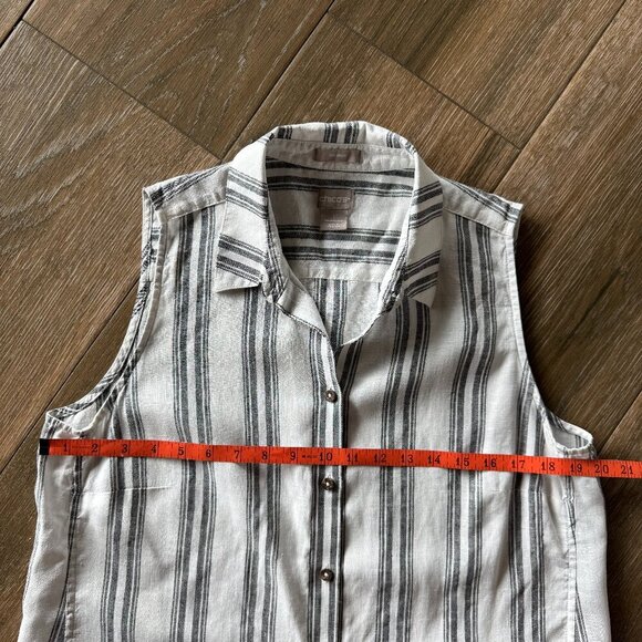 Chico's 100% linen women's no iron button front sleeveless tunic size Chico's 1 - Picture 5 of 8